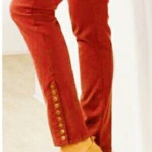 Soft Surroundings coral-colored metro snap leggings sz S--best sellers; SOLD OUT